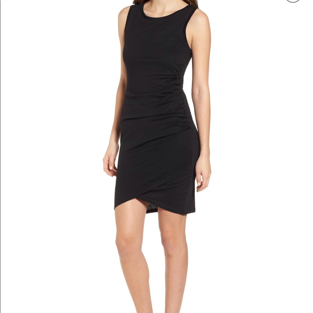 Nordstrom Tildon Ruched Black Dress